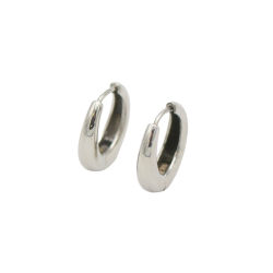 Petite Solid Silver Hoop Earrings - Silver