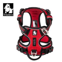 Truelove Pet Reflective Nylon Dog Harness No Pull Adjustable Medium Large Naughty Dog Vest Safety Vehicular Lead Walking Running - Red XL