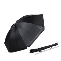 ALICE UMBRELLAS 1.6M Beach Umbrella With Carry Bag - Black