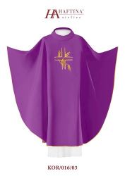 Haftina Polish Chasuble - All Colours - Golden Open Cross With Wheat Design