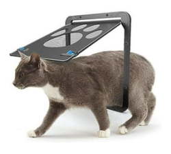 Cat Flap For Pets - 4WAY Locking Cat Door For Interior And Exterior Doors Indoor Wall Or Hidden Cat Litter Box - Easy Quick Installation