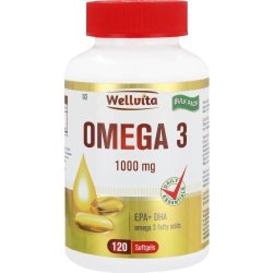 Wellvita Omega 3 1000MG Fatty Acid Softgels 120 Softgels