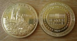 Medal Of Tourism France Church Sacre Coeur Of Montmartre 2014 By Monnaie De Paris Gold Color