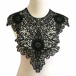 Afco Embroidered Floral Lace Neckline Patches Neck Collar Trim Clothes Sewing Applique White 