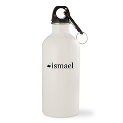 Ismael - White Hashtag 20OZ Stainless Steel Water Bottle With Carabiner