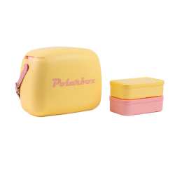 Polarbox Retro Cooler Box 6L Yellow - Includes 2 Lunch Boxes