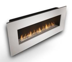 Wall Mounted Bio Fuel Fireplace Built-in White Frame - Wall Mounted Frame 1750MM Slimline White