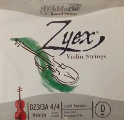 D'addario Zyex Violin String - Single D String Full Size Light Tension