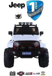 Kids Electric Ride On Car Jeep Large 4X4 - White