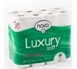 - Luxury Soft Toilet Paper 2 Ply -24 Rolls