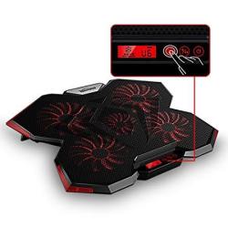 Topmate C7 15.6-17.3-INCH Gaming Laptop Cooler Cooling Pad Five Quite Fans And Lcd Touch SCREEN2400RPM Strong Wind Alien Style Designed For Gamers And Office