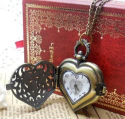 Heart Pocket Watch Necklace