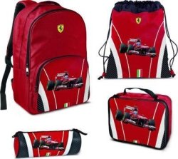 New Back To School Ferrari Set. Backpack Lunch Bag Pencil Case And Tog Bag