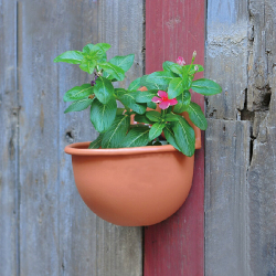 Resin Plastic Hanging Flower Pot Wall-mounted Round Flowerpot