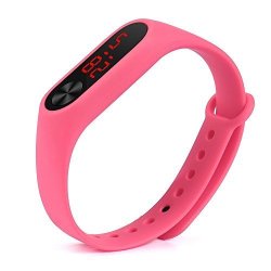 Anyren Sport Watchband Silicon Wrist Strap Wristband Bracelet Replacement For Xiaomi Mi Band 2 Pink