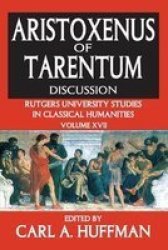 Aristoxenus Of Tarentum - Texts And Discussion Hardcover New