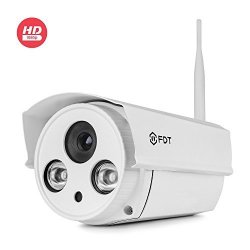 Fdt 1080P HD Wifi Bullet Ip Camera 2.0 Megapixel Outdoor Wireless Security Camera FD8902 White - IP66 Weatherproof Plug & Play & Nightvision W 16GB Sd Card