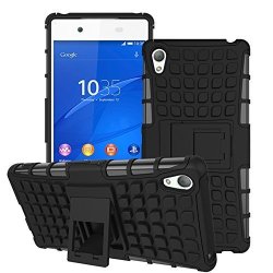Sony Z3 Plus Case Sony Z4 Case Xyx Kickstand Black Armor Case 2 In 1 Rugged Hybrid Hard soft Drop Impact Resistant Protective Case With