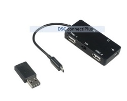 Micro Usb Otg Charge Hub + Card Reader Adapter For Smartphone Tablet Black ..