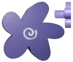 Funky Flower Drawer Knob Purple