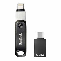 Sandisk 256GB Ixpand Flash Drive Go With Sandisk Usb-a To Usb-c Adapter - SDIX60N-256G-GZFFE
