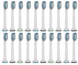 20 Philips Sonicare Compatible Sensitive Toothbrush Heads Replacements HX6054 HX6053 Fits Diamondclean Easyclean Flexcare Healthywhite Hydroclean Powerup Plaque Control And Gum Health