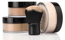 4PC Full Size Kit Light Tan W kabuki Mineral Makeup Matte Loose Powder Bare Face Cosmetics Full Coverage Long Lasting All Skin Types Spf 18
