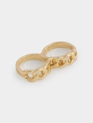 Women&apos S Gold Double Chain Link Rings