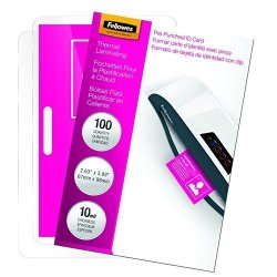 FEL52051 - Fellowes Glossy Pouches - Id Tag Punched 10 Mil 100 Pack