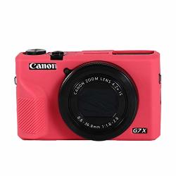 Tuyung Protective Silicone Camera Case Cover Skin For Canon Powershot G7X G7 X Mark III Digital Cameras - Hot Pink