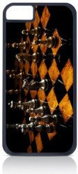 Chess Set Iphone 4 Rubber Double Layer Protection Black Case - Compatible With Iphone 4 4S