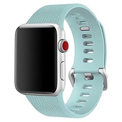 Band For Apple Watch 38MM Langte Silicone Apple Watch Band For Apple Watch Series 3 2 1 Sport Edition 38 S m Turquoise
