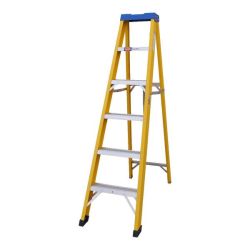 6 Step Fiberglass Step Ladder With Aluminium Treads 1.8M