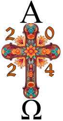 Flower Cross Paschal Easter Candle - 100 X 300MM New Design