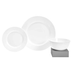 ALWAYS HOME - 12 Piece Round Porcelain White Dinner Set