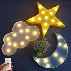 Winice Cute Multicolor LED Night Light For Animals Clouds Stars Moon Remote Control And Timer Setting Night Lamp For Children Kids Baby's Bedroom Cloud