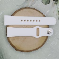 White Silicone Apple Watch Band - Apple 42 44 Large