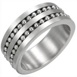 Stainless Steel Ball Inset Ring