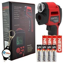 Nebo Tempra 6433 Laser Ir Thermometer Zoomable Spotlight With 4 Extra Aa Batteries And Lightjunction Keychain Light