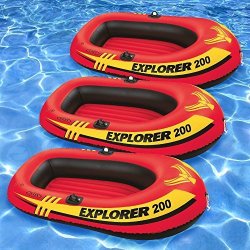 Intex Explorer 200 2-PERSON Inflatable Floating Boat 3-PACK