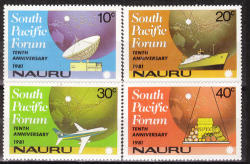 Nauru 1991 South Pacific Forum 10th Anniviversary Sg 252-5 Complete Unmounted Mint Set