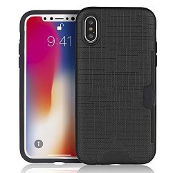 Ginza Box Iphone X Case With Built-in Credit Card Holder Protector Multiple Color Options Blk
