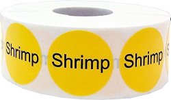 Yellow With Black Shrimp Circle Dot Adhesive Stickers 1 Inch Round Labels 500 Total Stickers