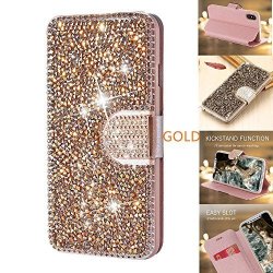Iphone 11 Case 6.1 Inch 2019 Wallet Case Ymhml Glitter Diamond Bling Rhinestone Flip Case Magnetic Bright Crystal Protective Leather With Card Slot & Kickstand For Iphone Xi Pink