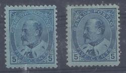 Canada 1903 Kevii 5c Both Shades Fine Mint