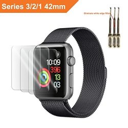 For Apple Watch Screen Protector 42MM 3PLACK Anti-scratch Scratch Resistant Scratch-proof Screen Film For Apple Iwatch 42MM Series 3 2 1 Compatible