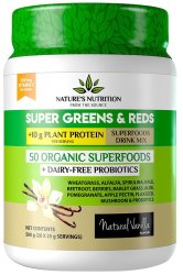 Nature's Nutrition Super Greens & Reds Protein Vanilla 500G