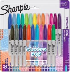 Sharpie Permanent Marker Electro Pop Assorted 24 Pack