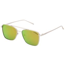 Le Specs Square Aviator Mens Sunglasses - Gold Metal