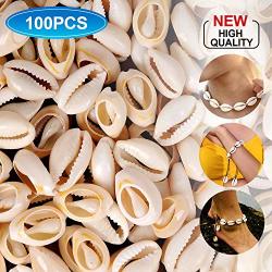 100PCS White Natural Spiral Beads Sea Shells Ocean Summer Cowrie Sea Shells Cowrie Shells Charms And Beads For Diy Craft Jewelry Making Accessories